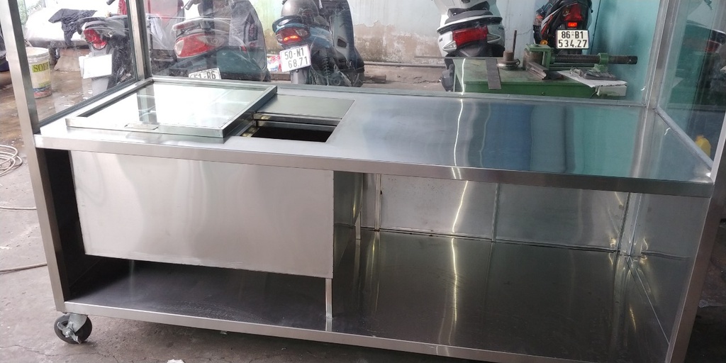 Quầy dài 2m4 hệ quầy hẹp Inox An