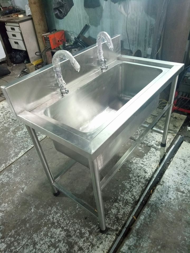 Chậu rửa có vòi nước, inox 304 chống gỉ sét - Inox An  (quán cà phê, quán bar, quán trà sữa, chậu rửa gia đình)