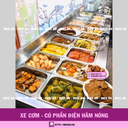 Xe hâm nóng đồ ăn có bếp điện inox 304