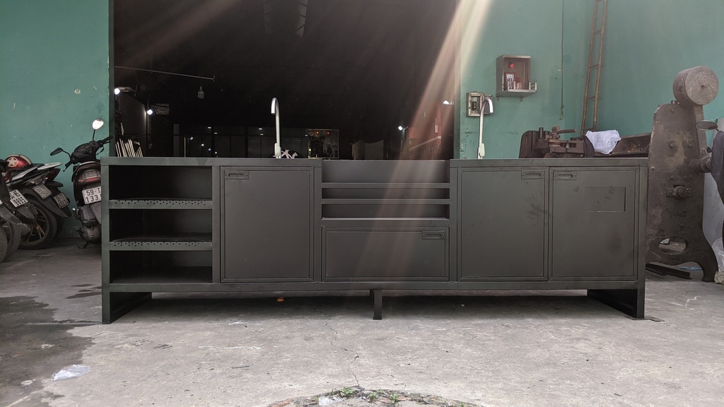 Quầy pha chế 2m7 tích hợp nhiều công năng - Inox An -  inox 304

không gỉ

 sơn tĩnh điện  (quán cà phê, quán bar, quán trà sữa)